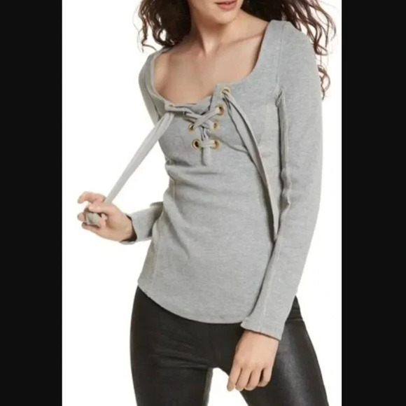 Free People Looking Back Lace-Up Top - Picture 3 of 7